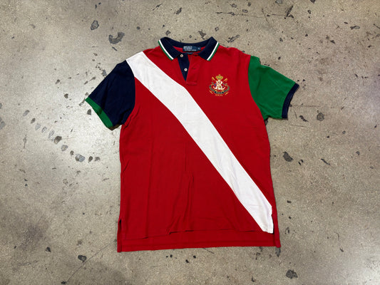Polo Ralph Lauren Big Stripe #3 Polo Shirt - Red/Green Size XL