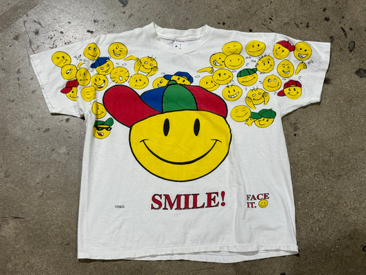 90s Smile Tee - White Size XL