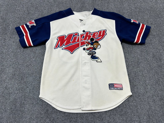 Mickey Mouse Baseball Jersey - White/Navy Size Large