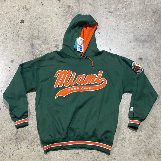 Starter University of Miami Hurricanes Hoodie - Green Size XL