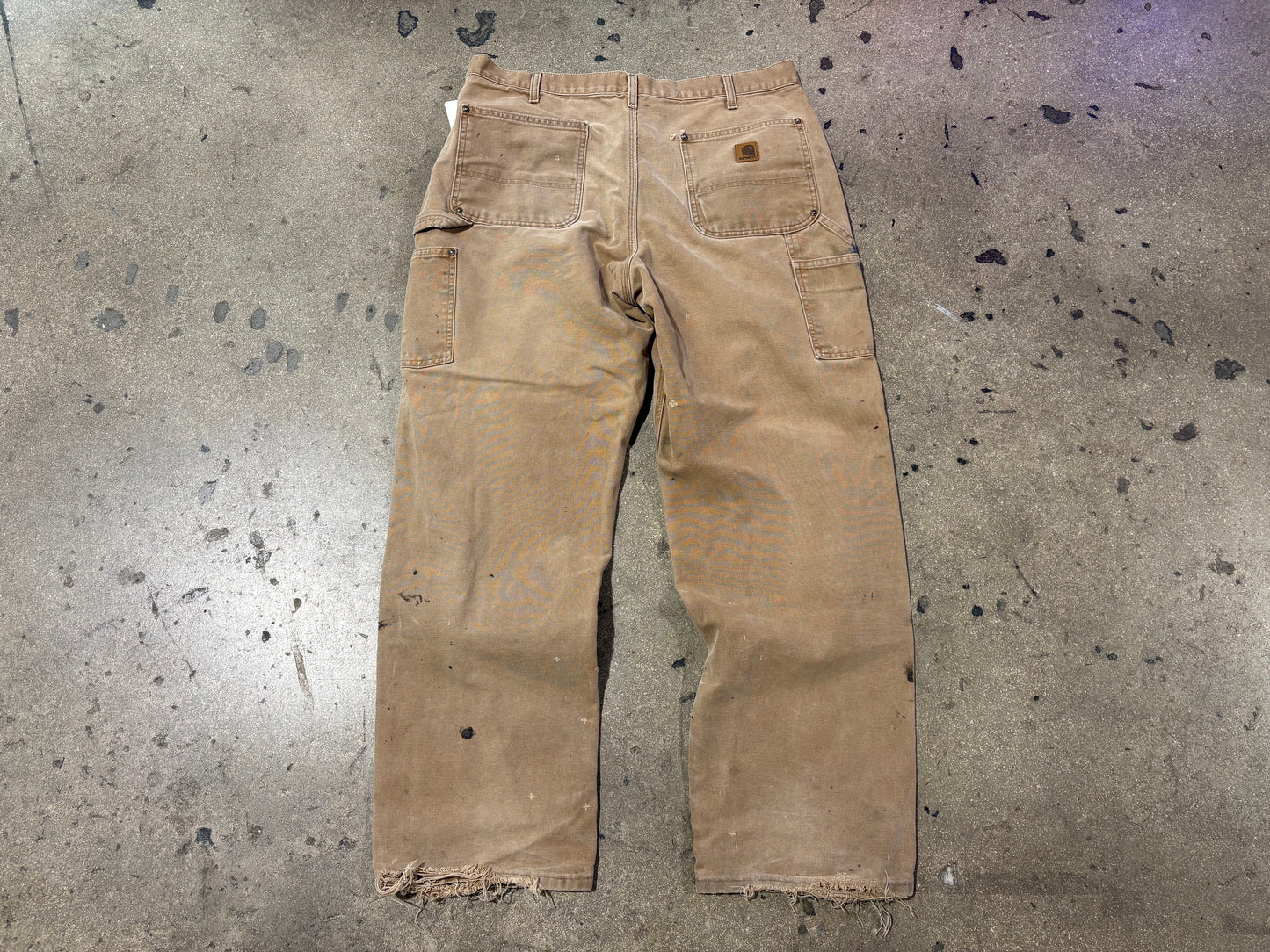 Carhartt Light Paint Splatter Double Knee Pants - Khaki Size 38x32
