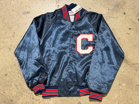 Hartwell Sports Cleveland Indians Satin Jacket - Navy Size Medium