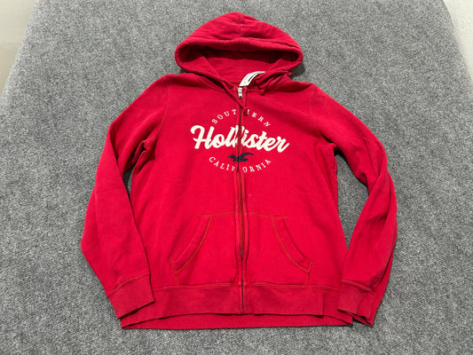 Hollister Zip Up Jacket - Red Size XL