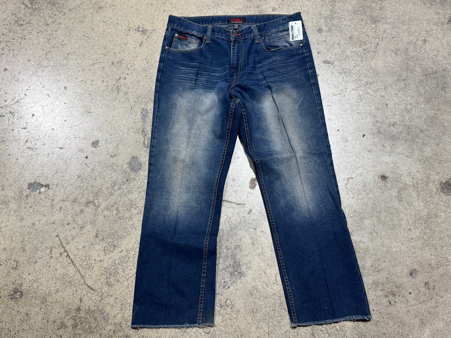 FUBU Distressed Bottom Denim - Blue Size 38x32