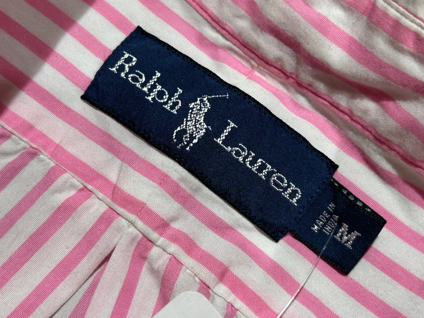 Ralph Lauren Stripped Button Down Long Sleeve Shirt - Pink/White Size Medium