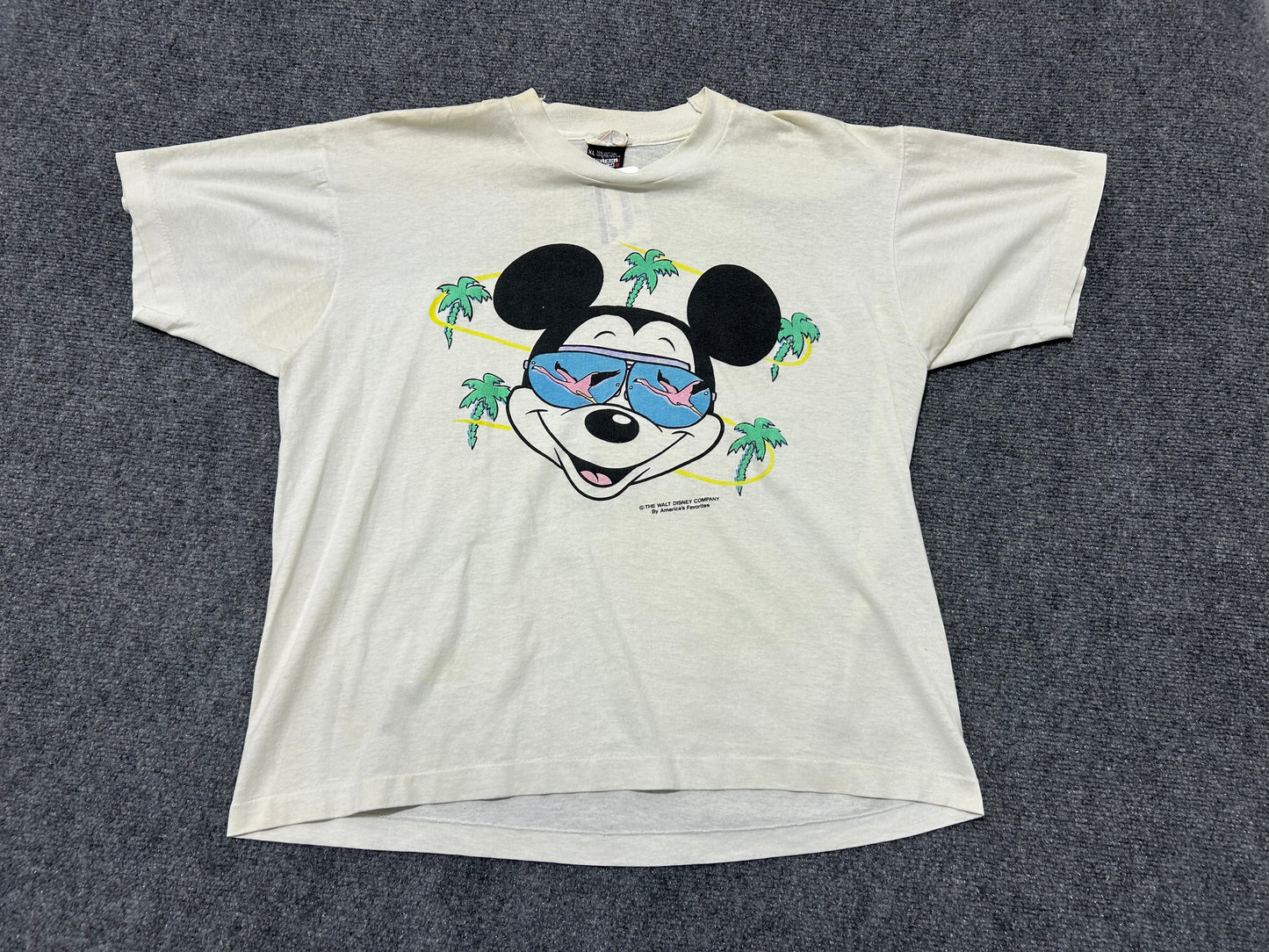 80s Mickey Off A Line Tee - White Size XL