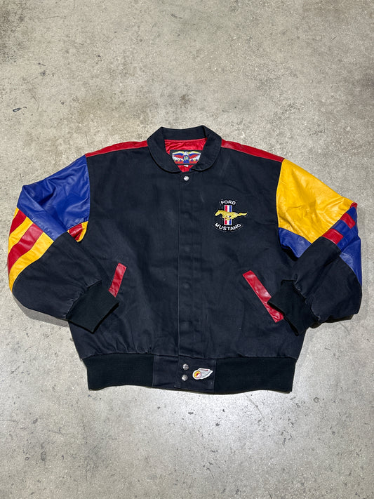 Jeff Hamilton Ford Mustang Jacket - Black/Red/Yellow Size Large