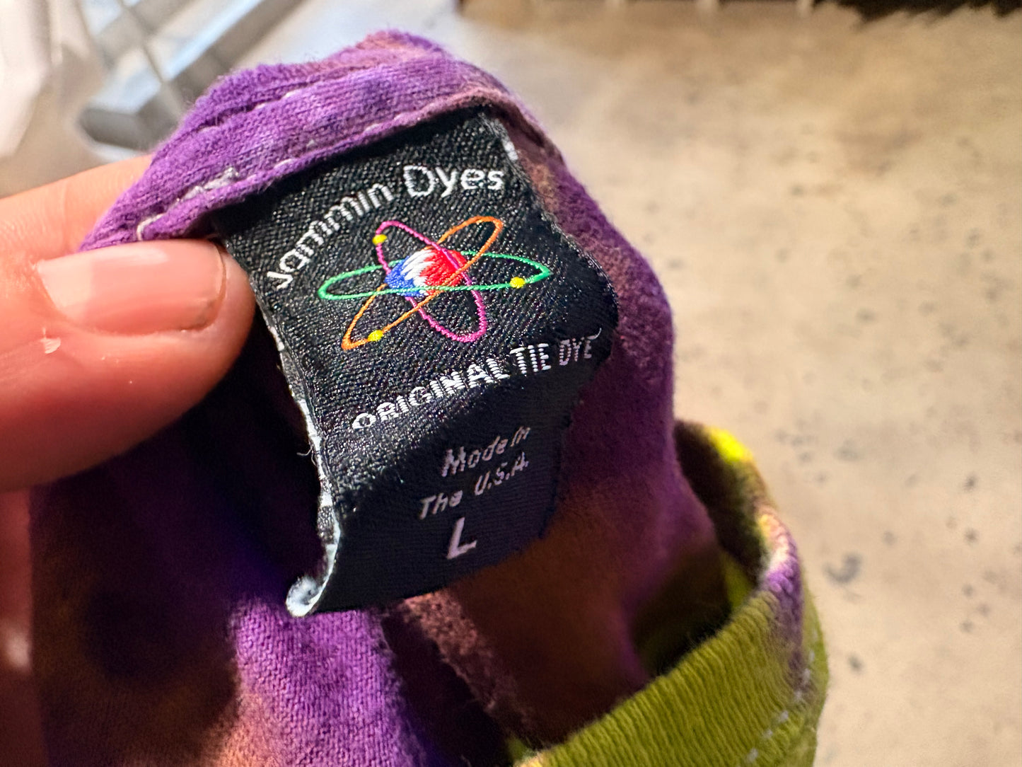 Jammin Dyes Alien Tie Dye Tee - Green/ Purple Size Large