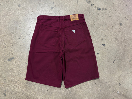 Guess Denim Jean Shorts - Burgundy Size 36