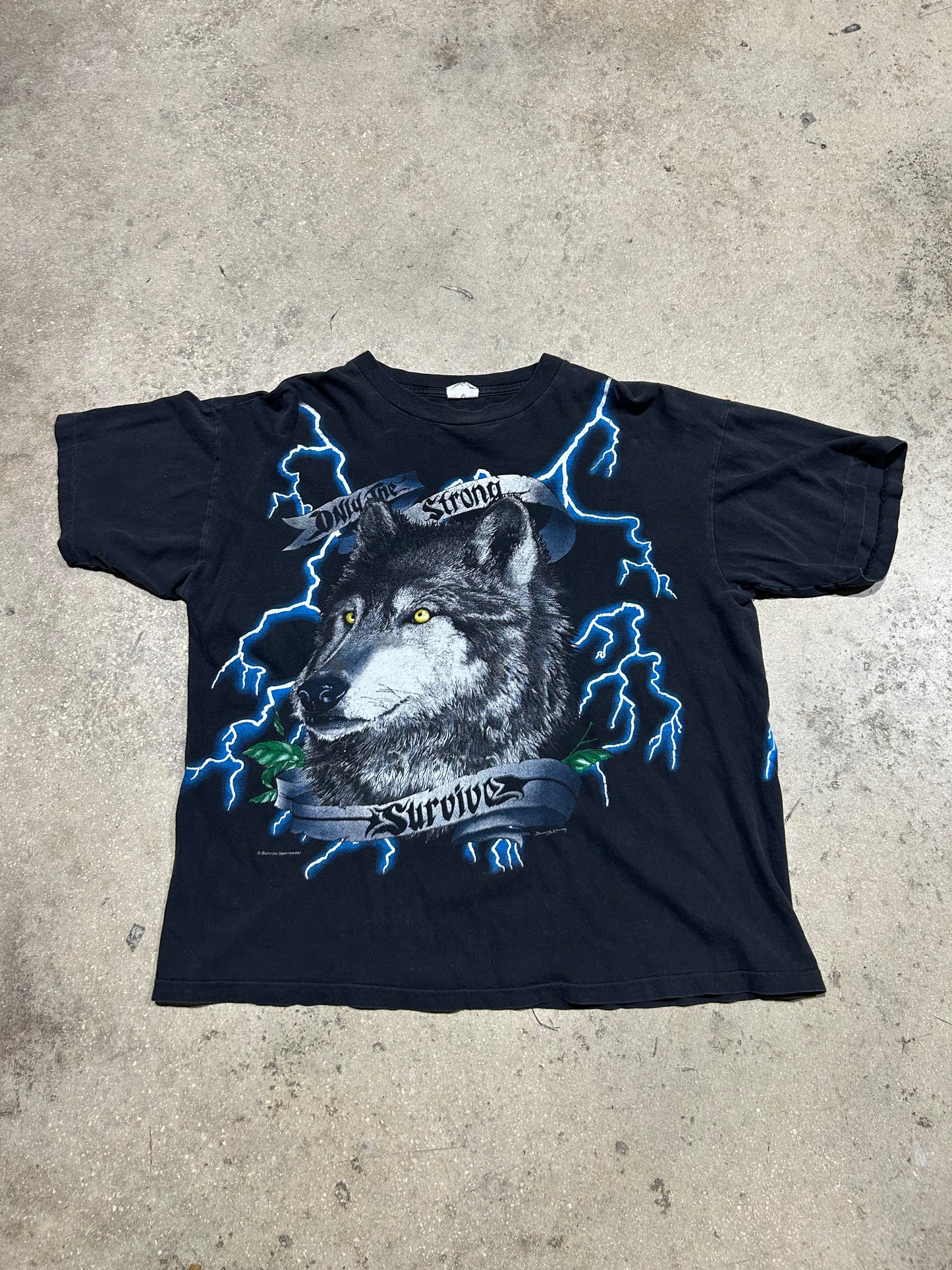 USA. Thunder Wolf Tee - Black Size XL