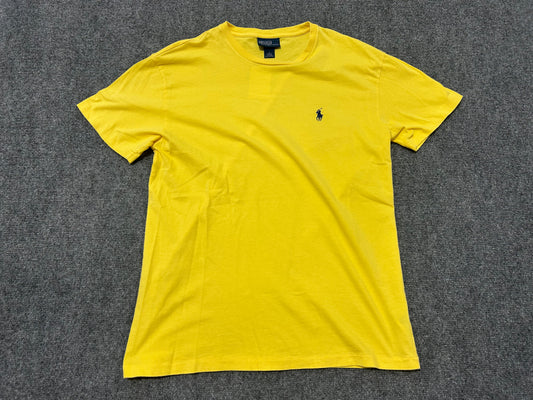 2000s Polo Ralph Lauren Single Stitch Tee - Yellow Size Small