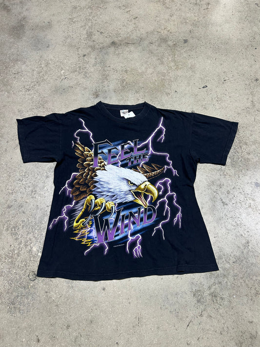 USA Thunder FEEL THE WIND Tee - Black Size XL