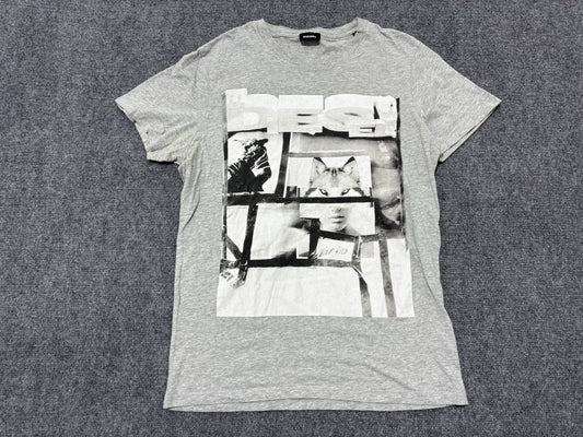 Diesel Wolf Rule Tee - Grey Size Small