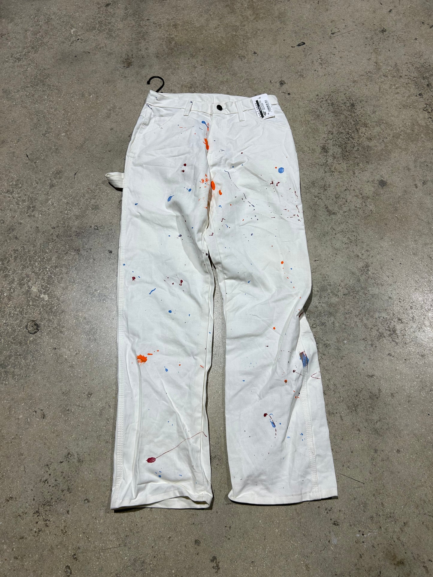 Dickies Sherwin Williams Painted Carpenter Pants - White Size 28x30
