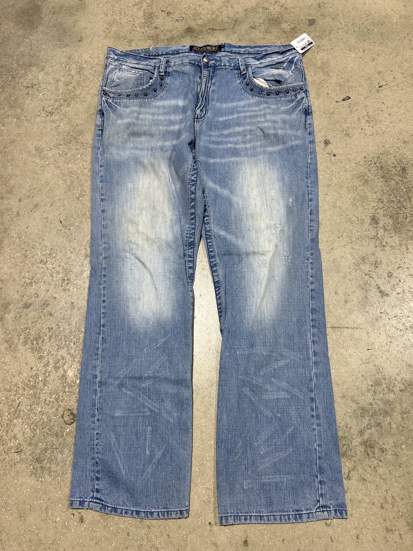 Akademkis Light Wash Studded Jeans - Blue Size 42