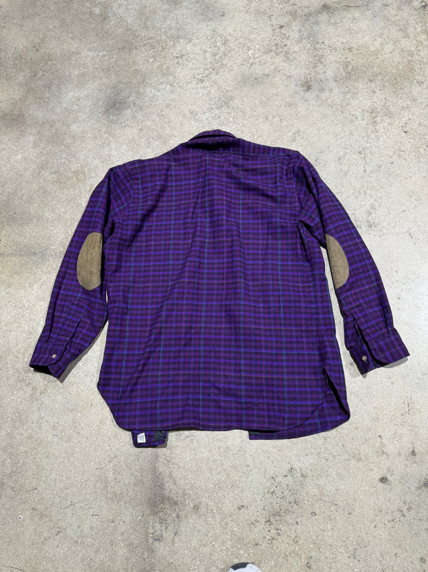 Pendleton Elbow Patch Shirt - Purple Size Large