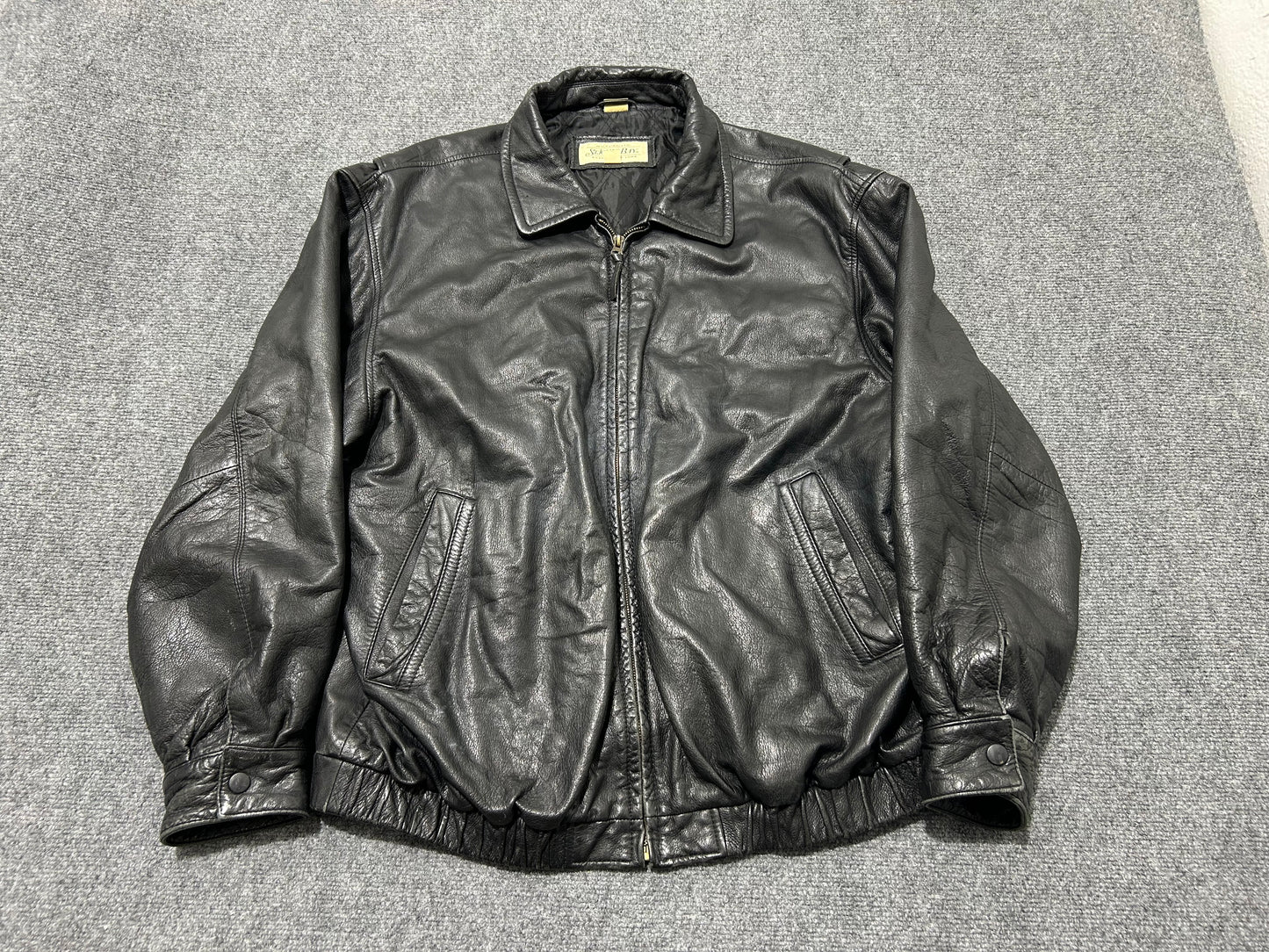 Heavy St Johns Bay Leather Jacket - Black Size XL(con)