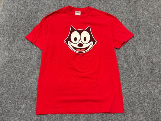 Felix the Cat Face Tee - Red Size Large