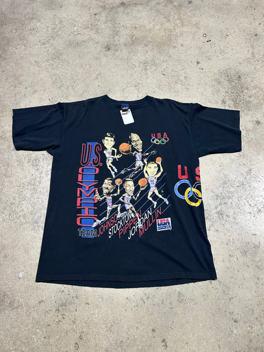 USA BasketBall Dream Team Graphic Tee - Black Size XXL