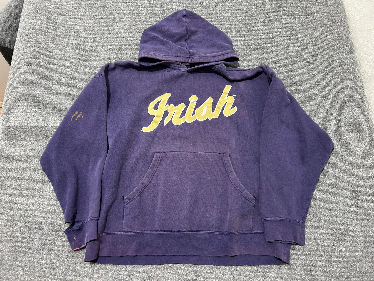 Notre Dame Irish Spellout Pullover Hoodie - Navy Size XL