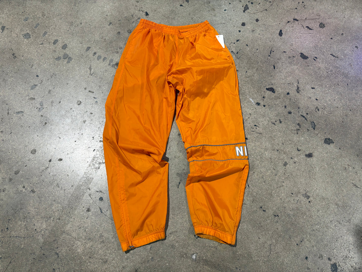 90s Nike Spell Out Track Pants - Orange Size Large