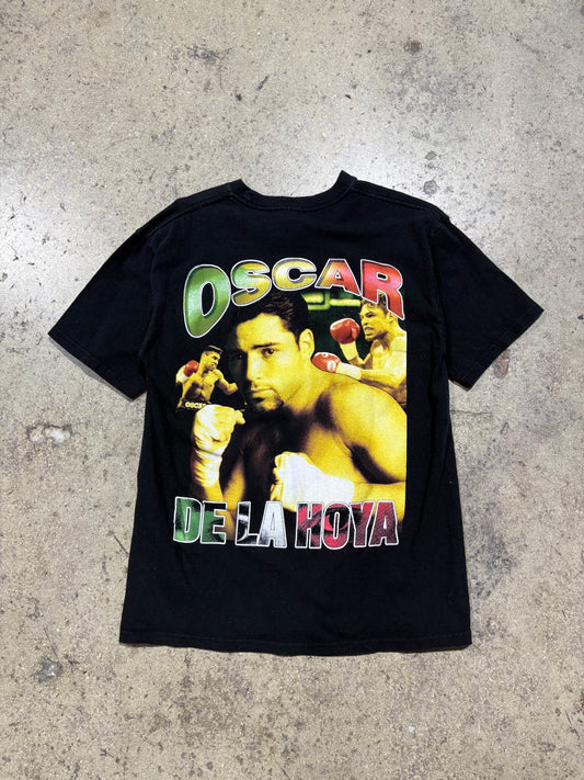 Oscar De La Hoya Boxing Rap Tee - Black Size Large (19.5x28.5)