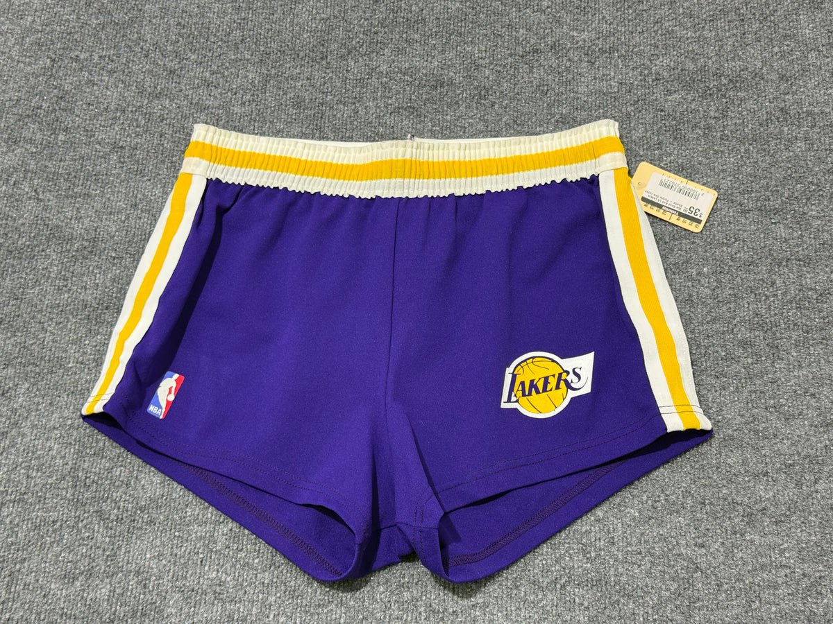 80s Sand Knit LA Lakers Shorts - Purple Size Large