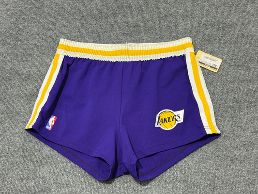 80s Sand Knit LA Lakers Shorts - Purple Size Large