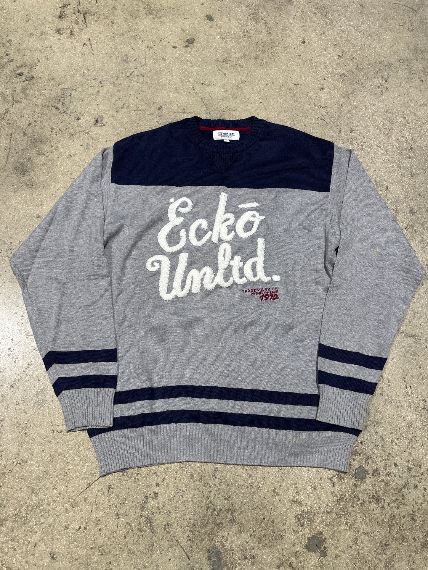 Ecko Unltd Sweater - Navy/Grey Size XL