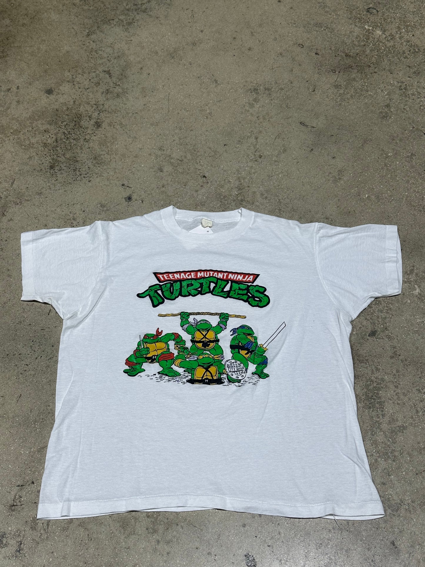 90s Teenage Mutant Ninja Turtles Tee - White Size Large