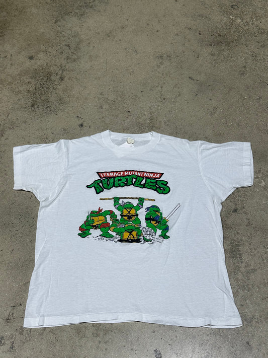 90s Teenage Mutant Ninja Turtles Tee - White Size Large