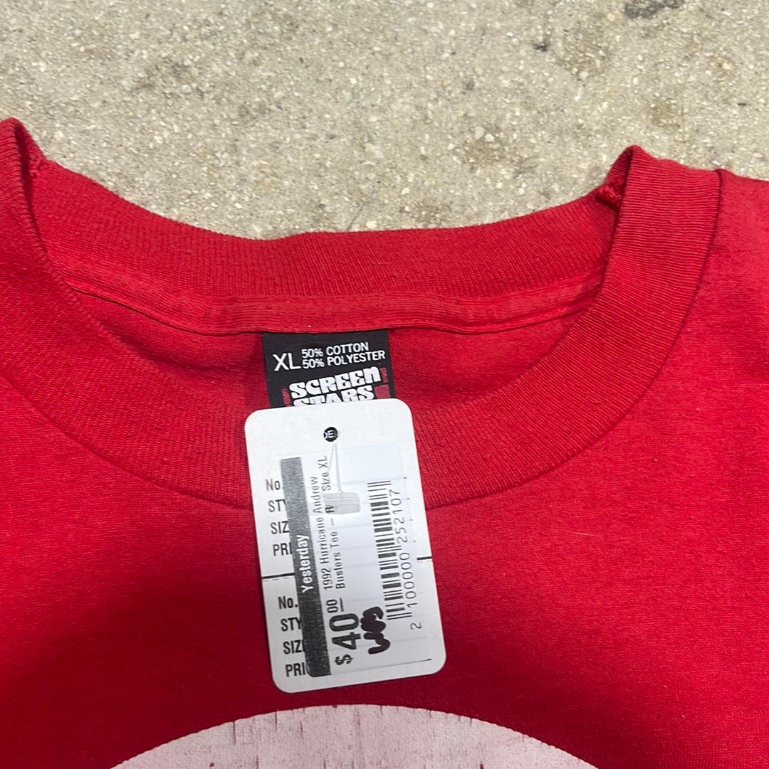 1992 Hurricane Andrew Busters Tee - Red Size XL
