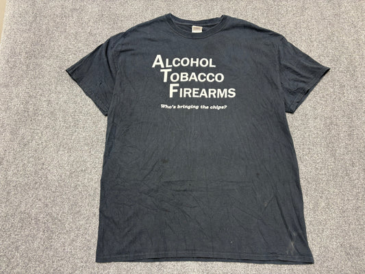 Alcohol Tobacco Firearms Tee - Black Size XL