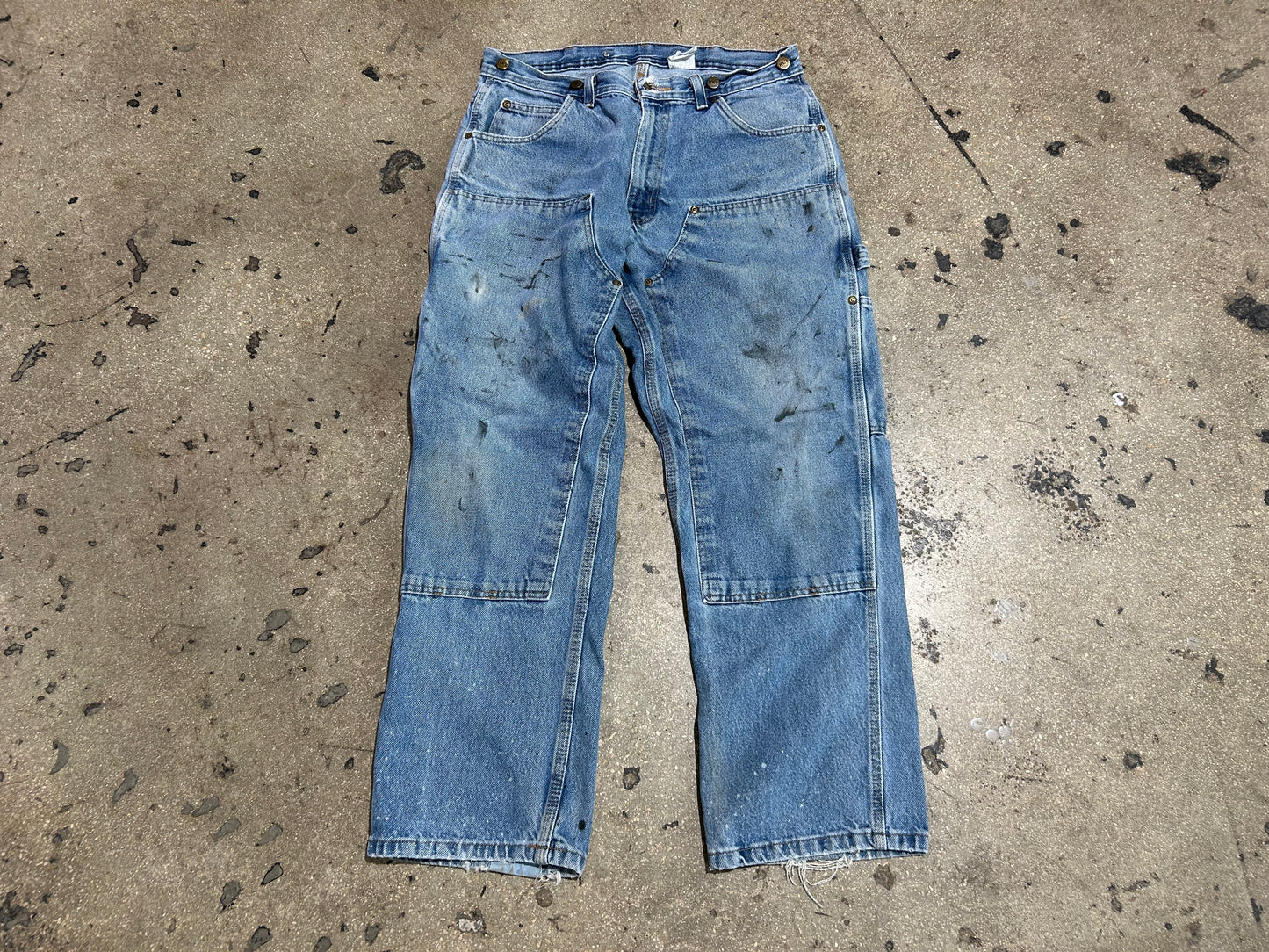 Thrashed Key Double Knee Carpenter Jeans - Blue Size 34