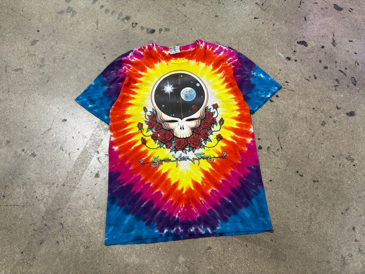 1992 Liquid Blue Grateful Dead Space Your Face Tee - Tie Dye Size Large