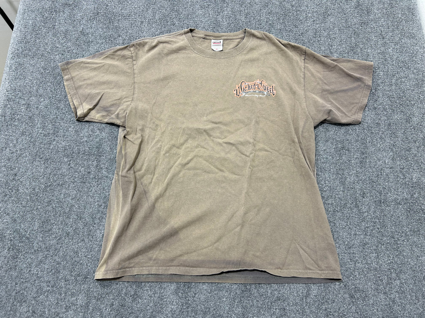 Faded Wicked Wheel Girl Driving Tee - Brown Size XL(con)