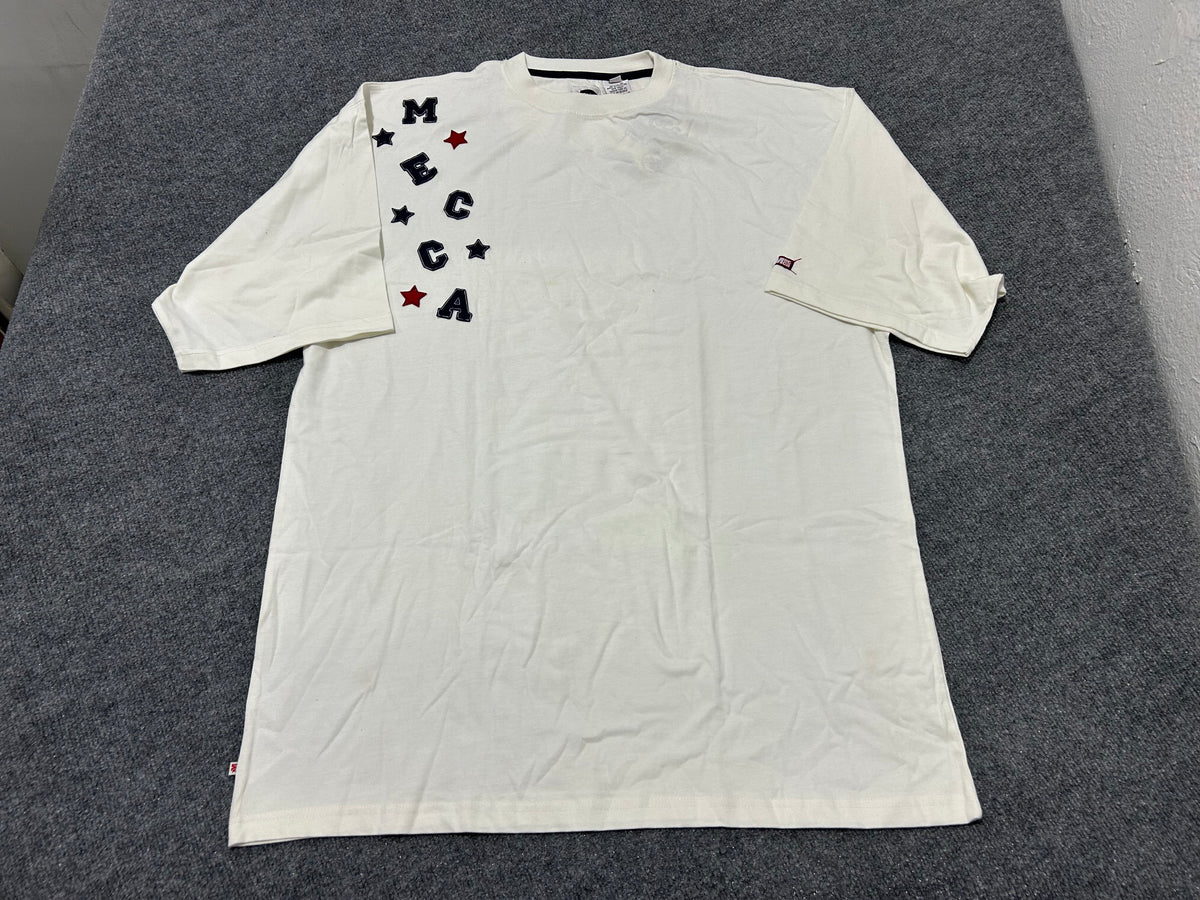 Y2K Mecca Embroidery  Spell Out Tee - White Size XXXL