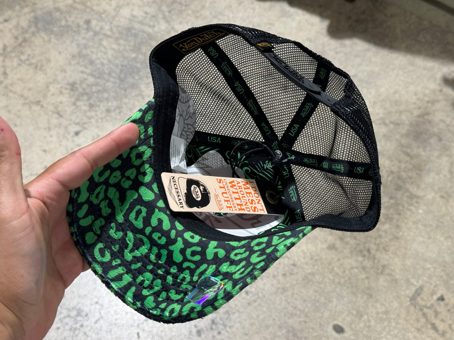 Von Dutch Cheetah Print Trucker - Green/Black