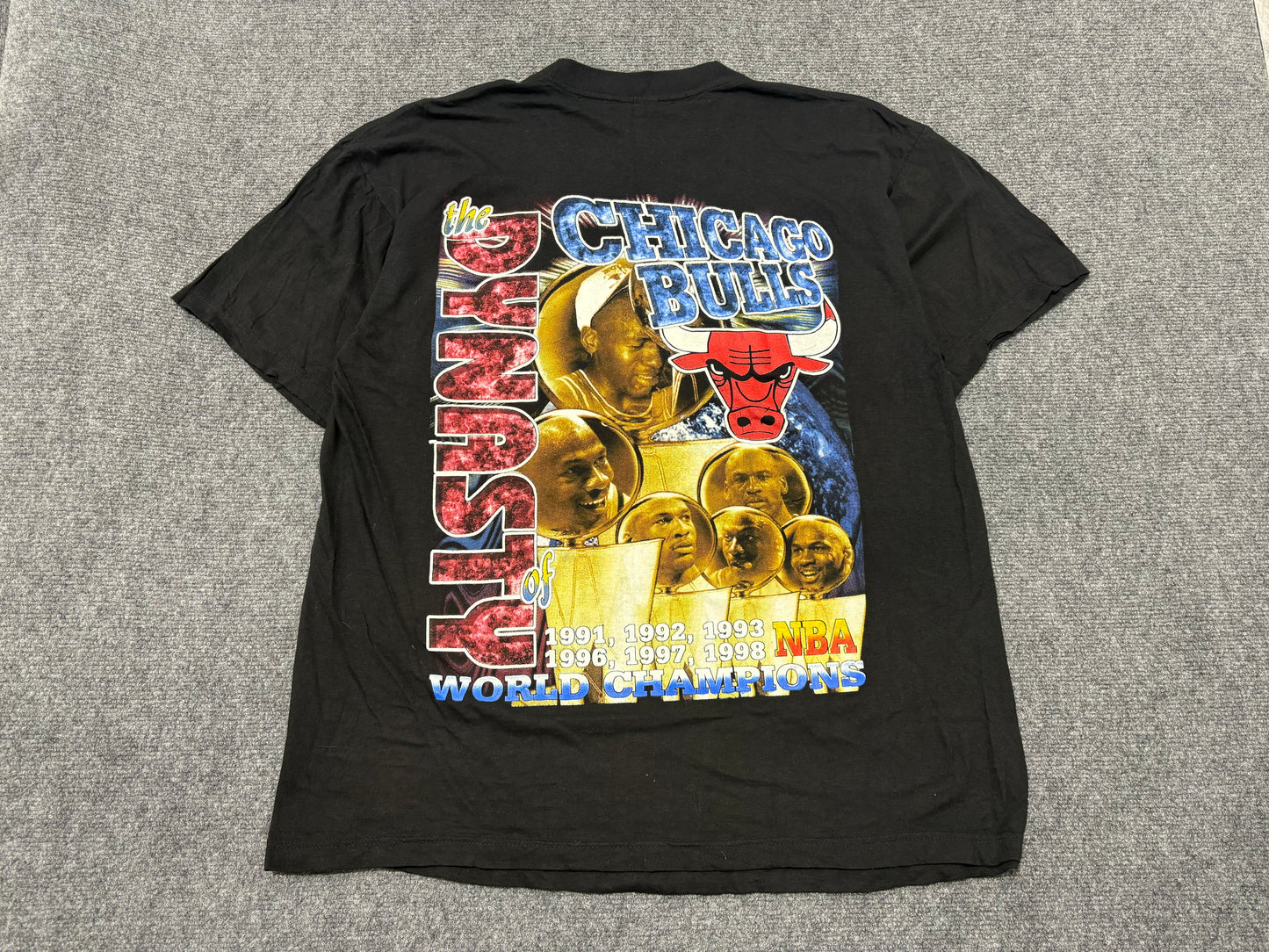 Chicago Bulls Double 3peat Rap Tee - Black Size XL