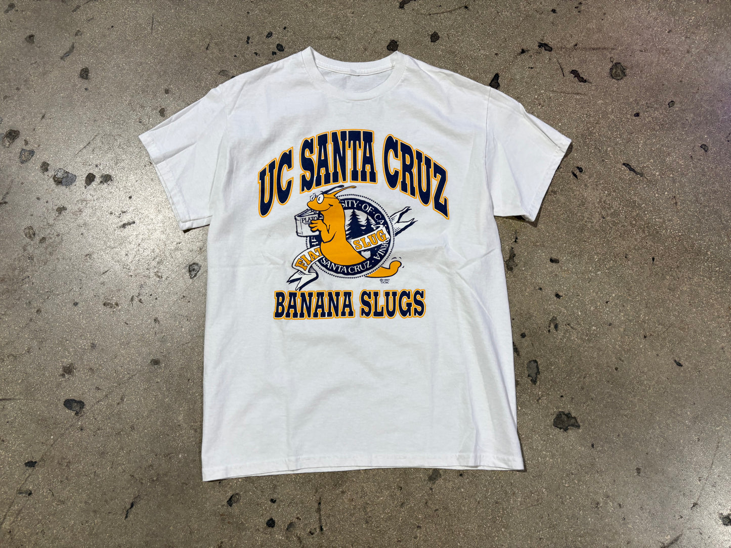 1997 UC Santa Cruz Slugs Pulp Fiction Tee - White Size Medium