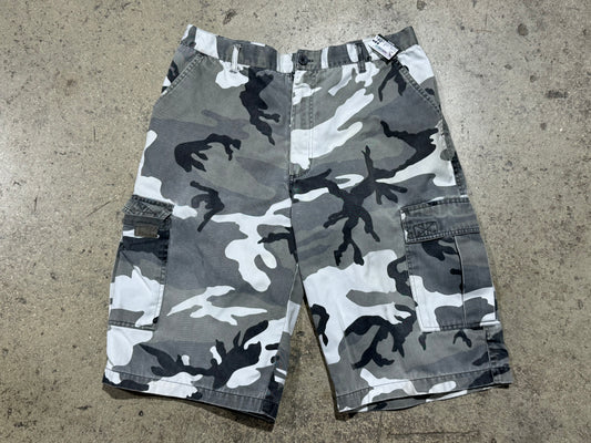 Galaxy Urban Camo Cargo Shorts - White Camo Size 36