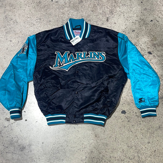 Florida Marlins Starter Jacket - Black Size XL