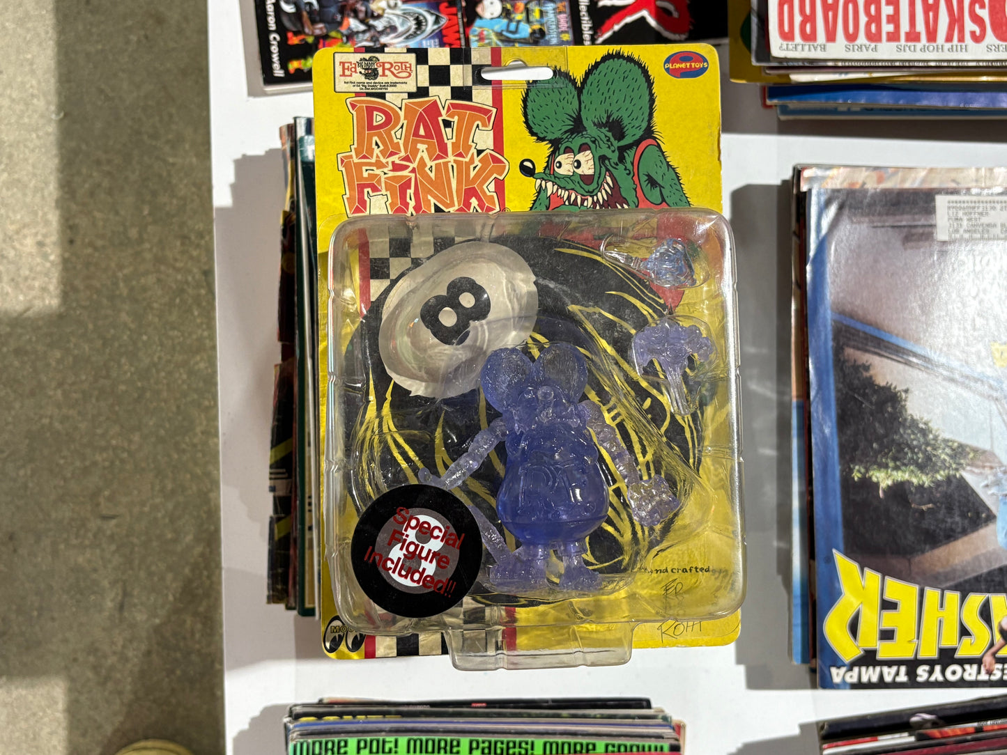 2000 Rat Fink Translucent Action Figure - Blue