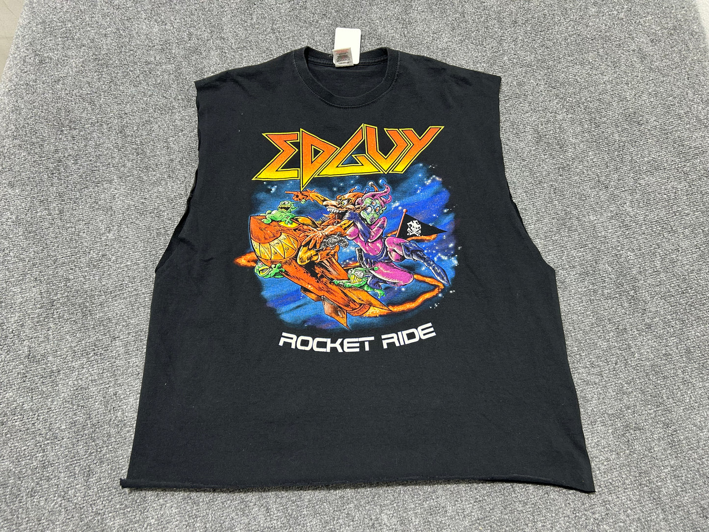 Cutoff Sleeveless 2006 Edguy Rocket Ride Tour Tee - Black Size XL