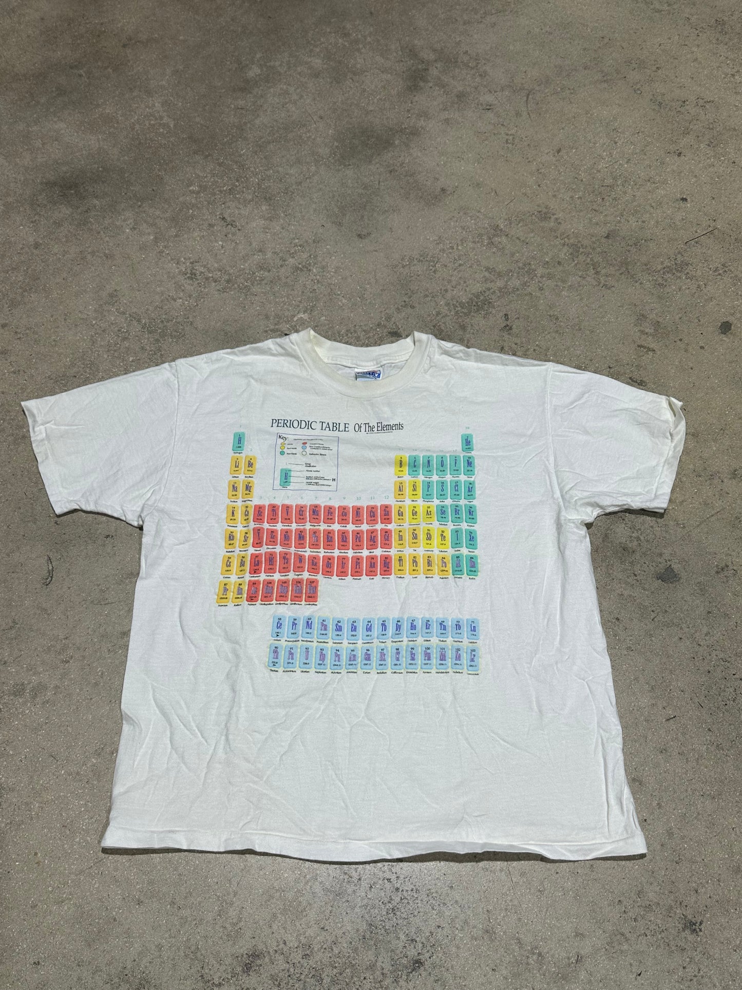 1993 Periodic Table of The Elements Tee - White Size XL