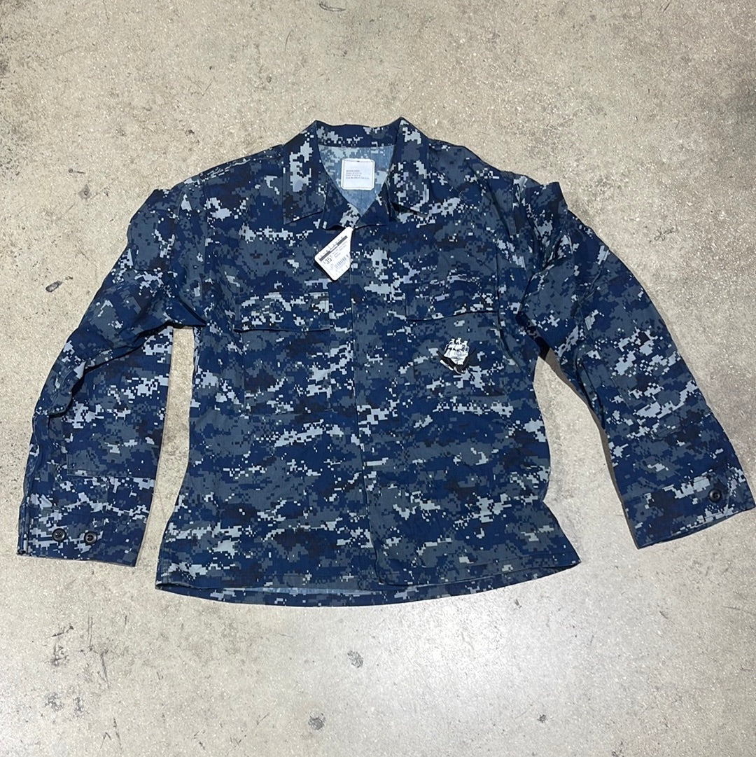 Navy Digi Camo Military Jacket - Navy Size Medium