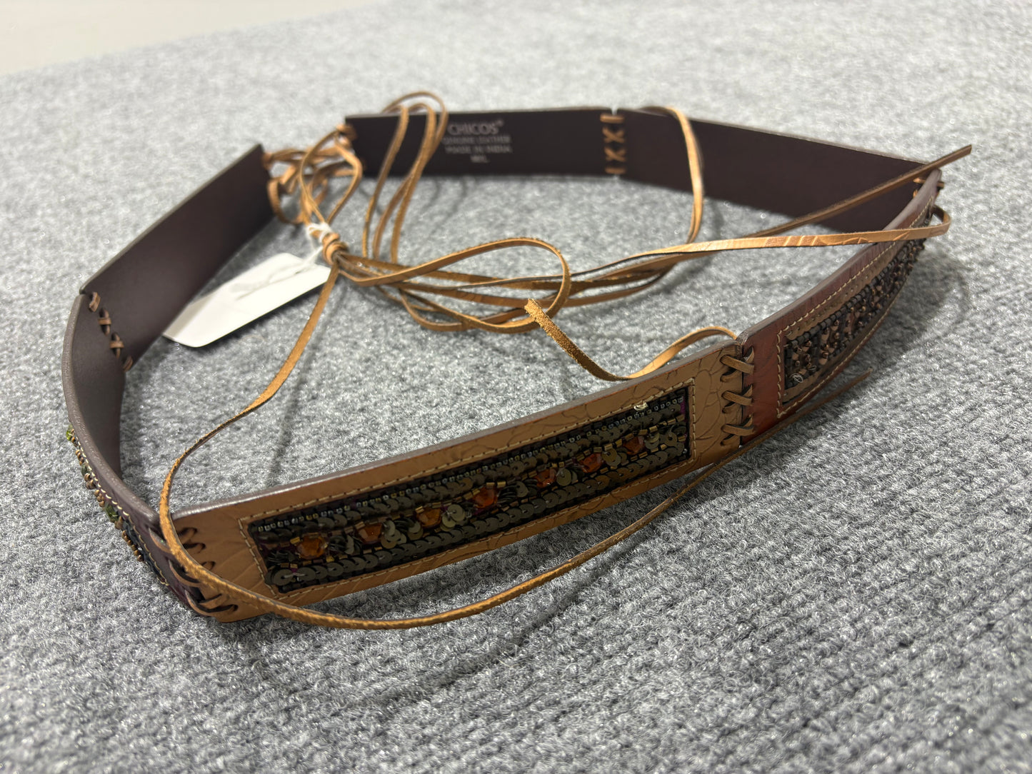Chico's Leather Beaded Belt - Multi