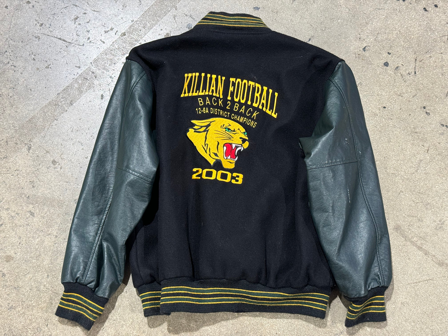 Killian Football Varsity Jacket - Black/Green Size XL