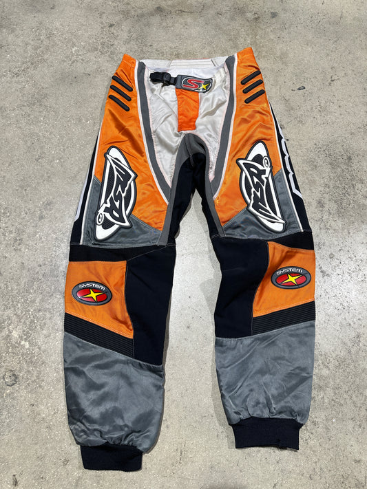 System MSR Motorcycle Pants - Black/Orange Size 34