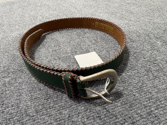 Whipstitch Leather Belt - Green